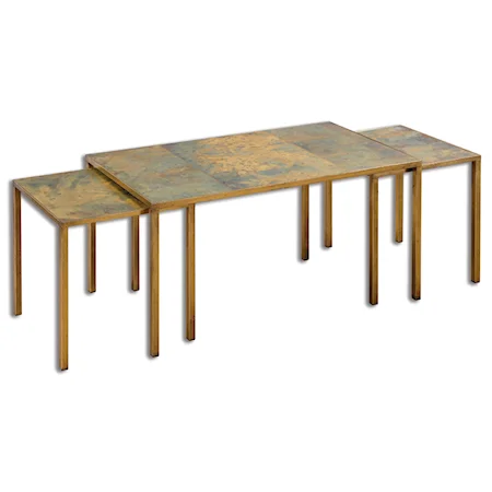 Couper Oxidized Nesting Coffee Tables Set/3